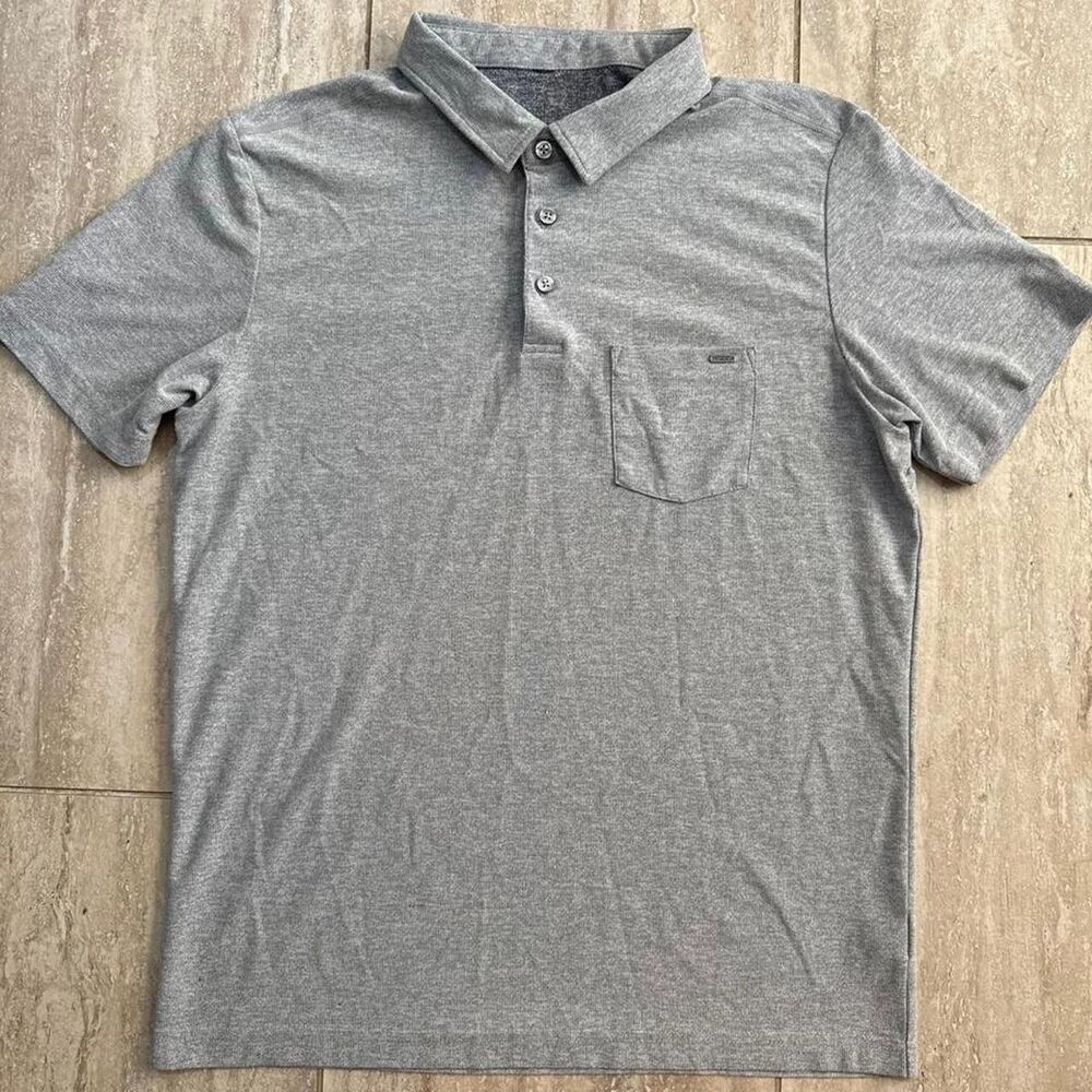 Vuori Ace Polo Shirt Mens Grey Performance Golf Gorpcore Activewear Pique M